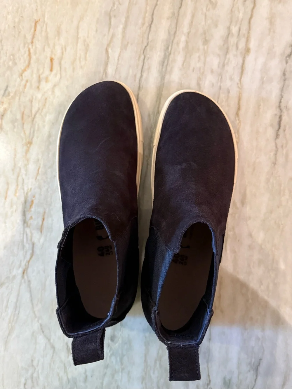 Birkenstock Men/Women NAVY blue Suede Chukka Boots with Cream Sole